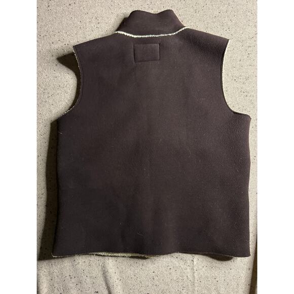 Vintage Ralph Lauren Faux Suede Sherpa Vest Brown Western Cabin Style Small - Picture 5 of 8